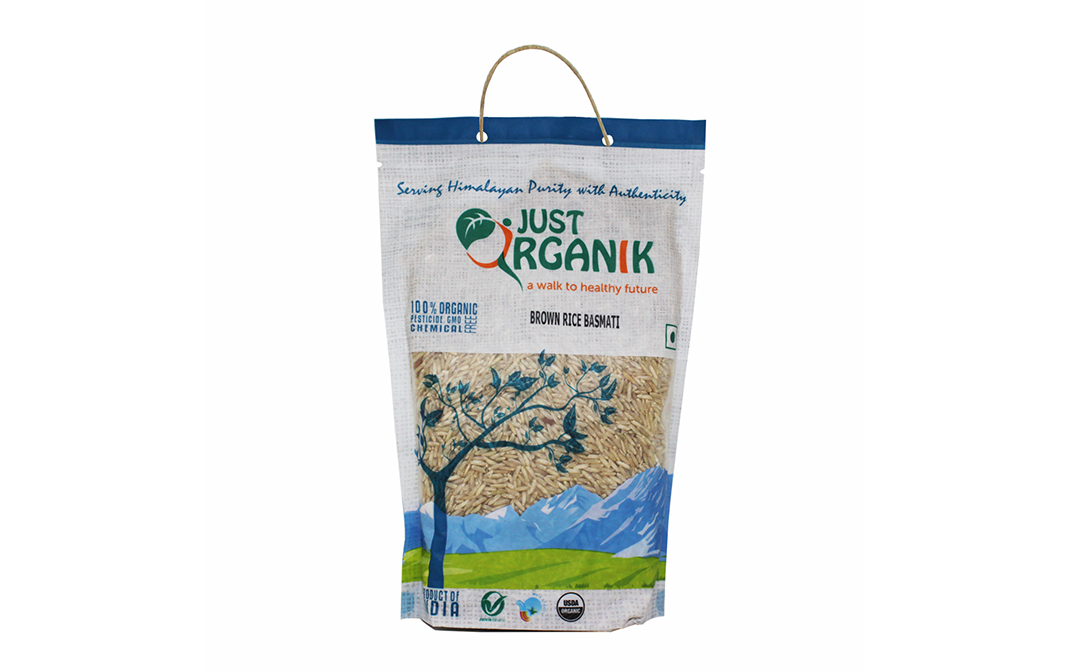 Just Organik Brown Rice Basmati   Pack  500 grams